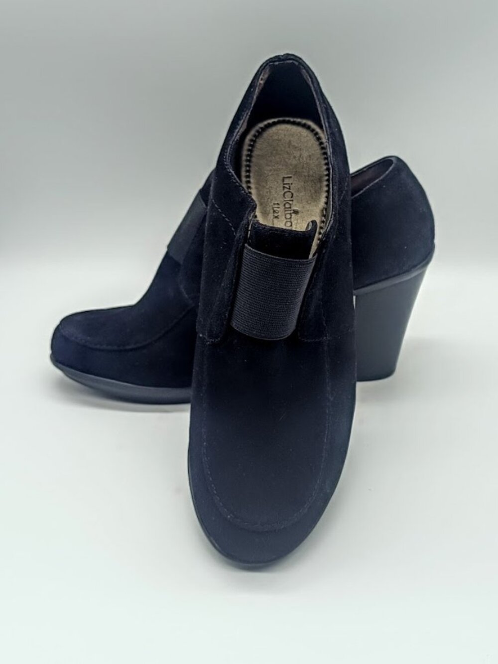 Liz Claiborne Flex Yvonne Black Suede Shoe Boots